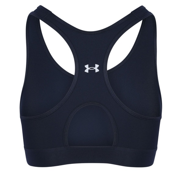 UA Under Armour Mid Keyhole Black Sports Bra Size Large - Picture 2 of 7